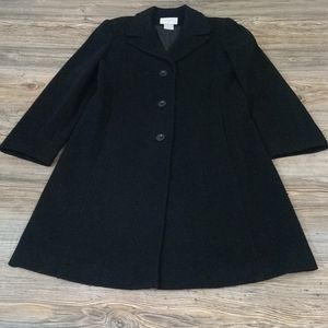 Worthington Black Wool Button Down Long Pea Coat